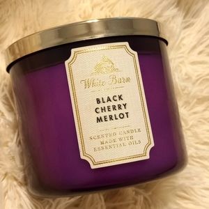 White Barn Black Cherry Merlot Scented 3 Wick Candle Made with Essential Oils